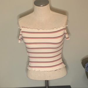 Charlotte Russe off the shoulder top knit S small